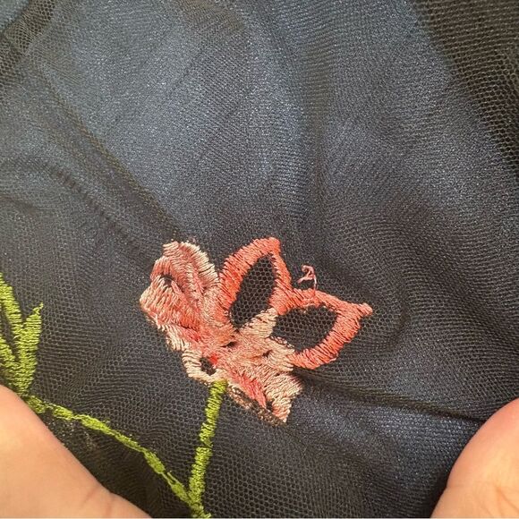 eShakti Floral Embroidery Illusion Tulle and Dupioni Dress Size XL estimated - Picture 12 of 12